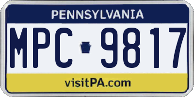 PA license plate MPC9817