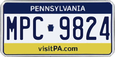PA license plate MPC9824
