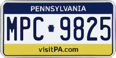 PA license plate MPC9825