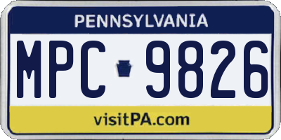 PA license plate MPC9826