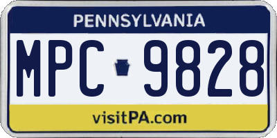PA license plate MPC9828