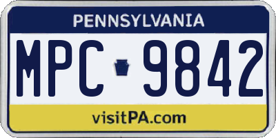 PA license plate MPC9842