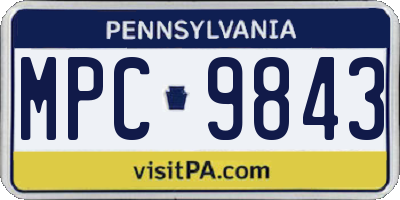 PA license plate MPC9843