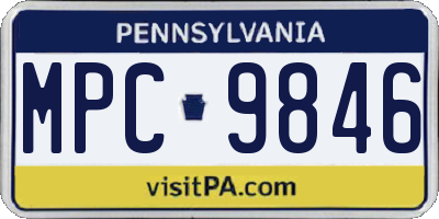 PA license plate MPC9846
