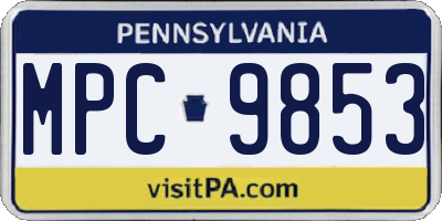 PA license plate MPC9853