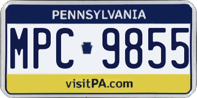 PA license plate MPC9855