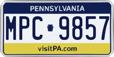 PA license plate MPC9857