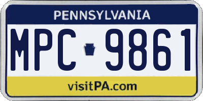 PA license plate MPC9861