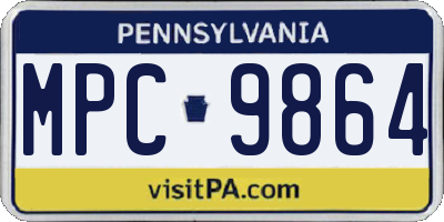 PA license plate MPC9864