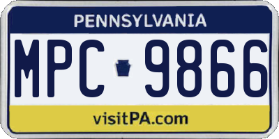 PA license plate MPC9866