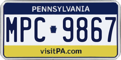 PA license plate MPC9867