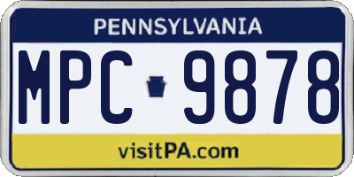 PA license plate MPC9878