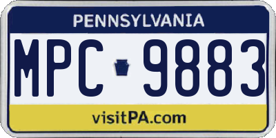PA license plate MPC9883