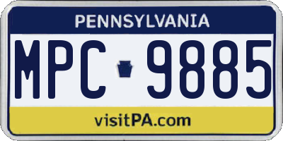 PA license plate MPC9885