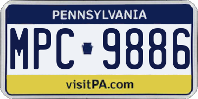 PA license plate MPC9886