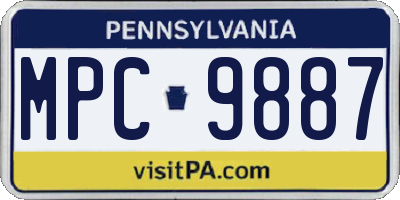 PA license plate MPC9887