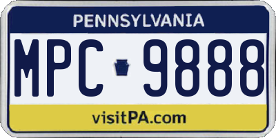 PA license plate MPC9888
