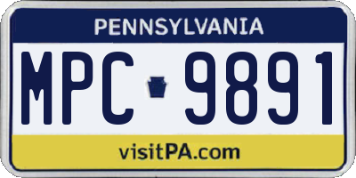 PA license plate MPC9891