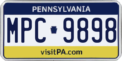 PA license plate MPC9898