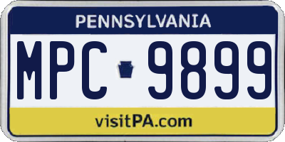 PA license plate MPC9899