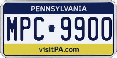 PA license plate MPC9900