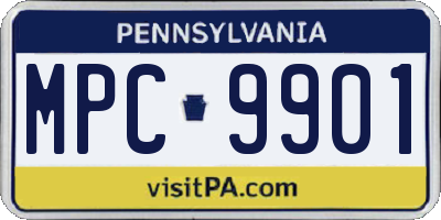 PA license plate MPC9901