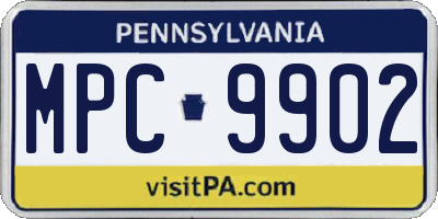 PA license plate MPC9902