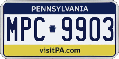 PA license plate MPC9903