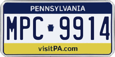 PA license plate MPC9914