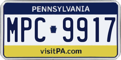 PA license plate MPC9917