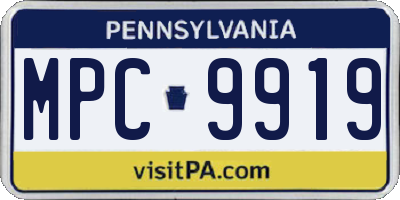 PA license plate MPC9919