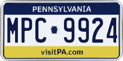 PA license plate MPC9924