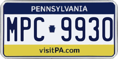 PA license plate MPC9930