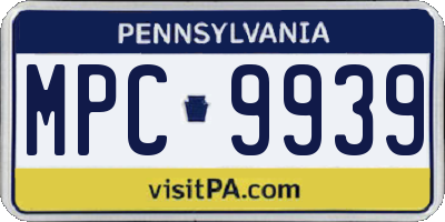 PA license plate MPC9939