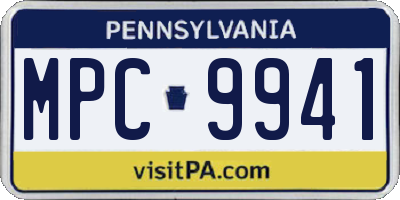 PA license plate MPC9941