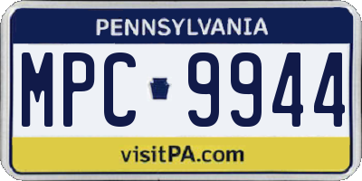 PA license plate MPC9944