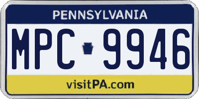 PA license plate MPC9946