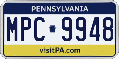 PA license plate MPC9948
