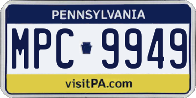 PA license plate MPC9949
