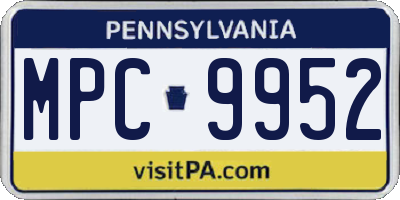 PA license plate MPC9952