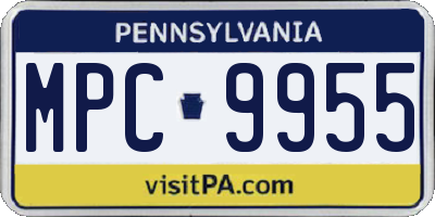 PA license plate MPC9955