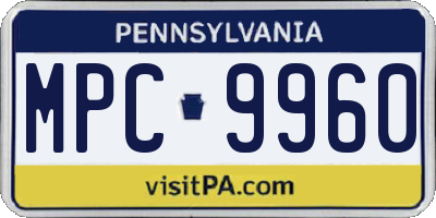 PA license plate MPC9960