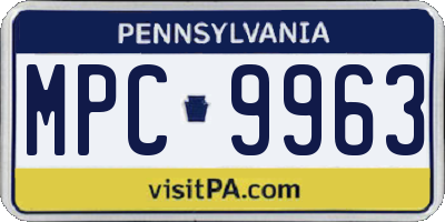 PA license plate MPC9963