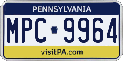 PA license plate MPC9964