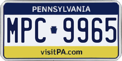 PA license plate MPC9965