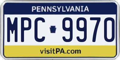 PA license plate MPC9970