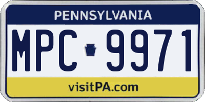 PA license plate MPC9971