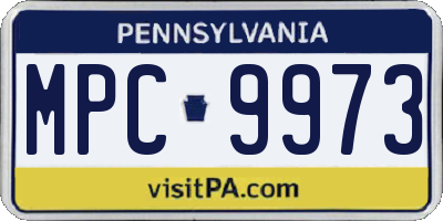 PA license plate MPC9973