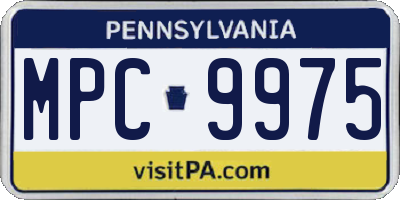 PA license plate MPC9975