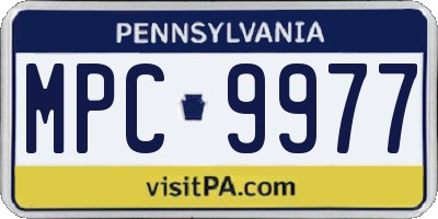 PA license plate MPC9977